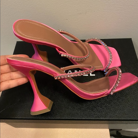 Amina Muaddi Shoes Amina Muaddi Rhinestone Pink Heels Poshmark